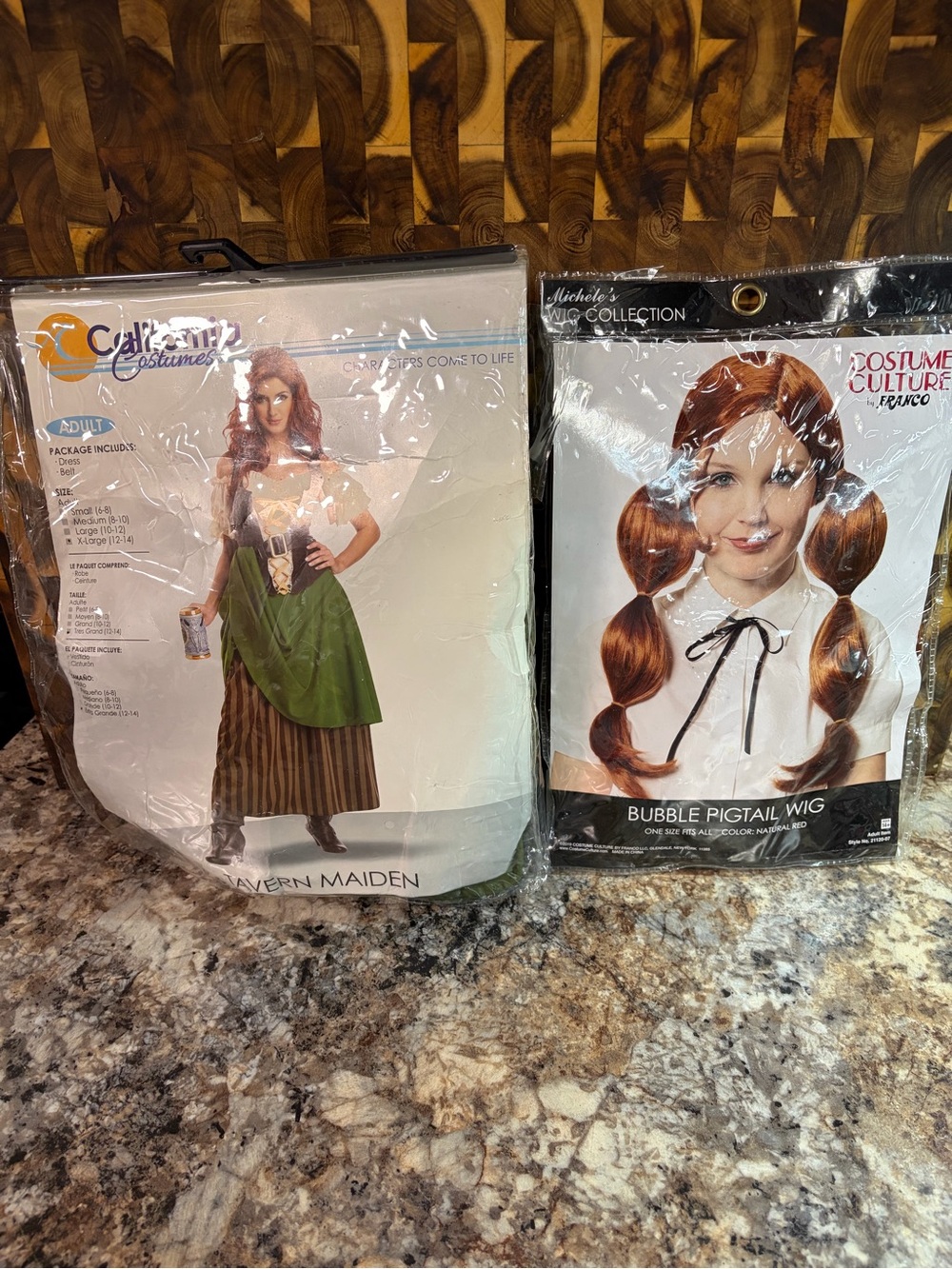 Women’s Halloween costume Maiden and Wig